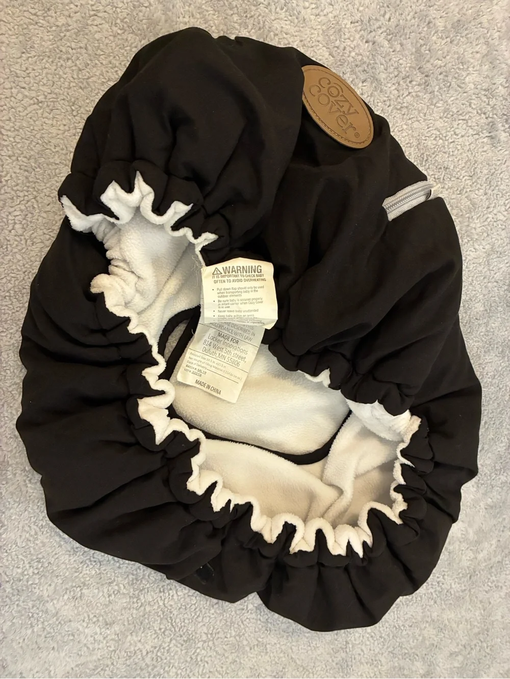 Black Cozy Cover for Infant Car Seat